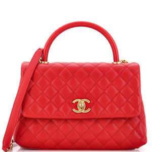 Chanel Small Coco Top Handle Bag Quilted Caviar